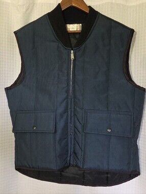 Vintage Woodfield Mens Vest Navy Size XL MADE IN USA Zipper Pockets